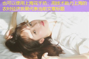 用技术助力上海的农村经济发展